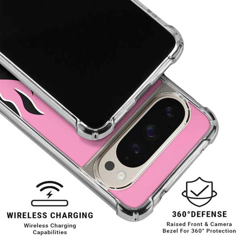 Pink Flames Pixel 9/9 Pro Clear Case